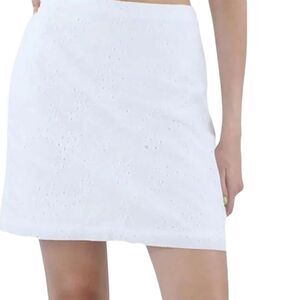 RILEY & RAE Women's Plus Size Ultra White Eyelet Mini A- Line Skirt Size 14